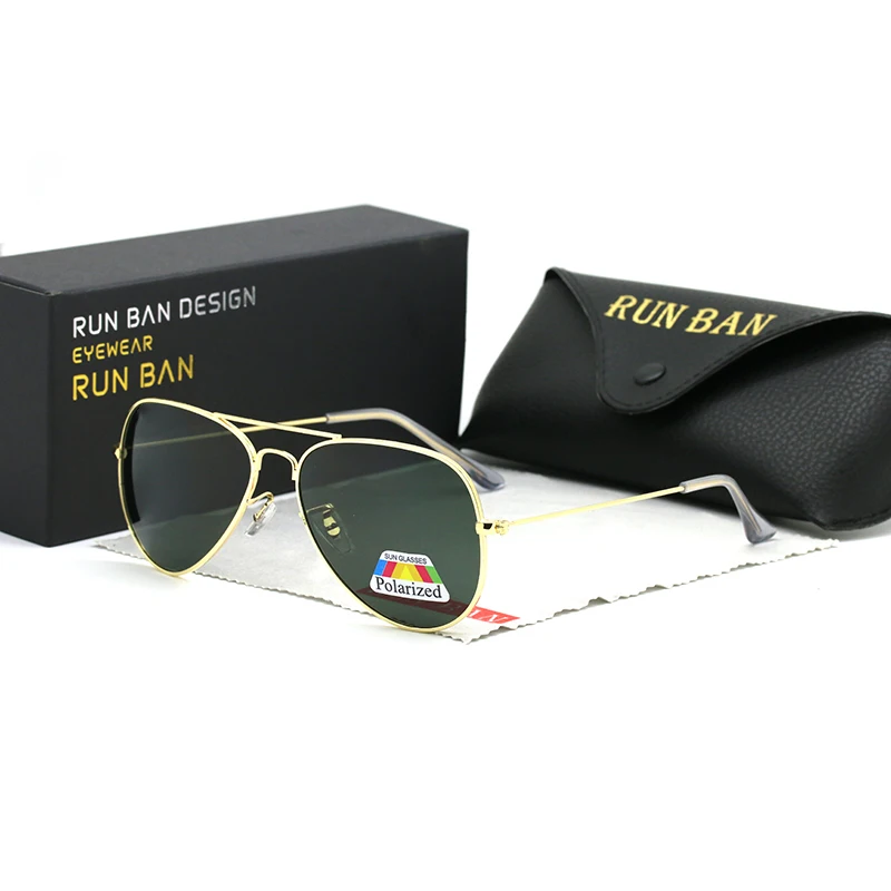 58 мм Ретро Классические солнцезащитные очки, полполяризационные, для женщин, авиаавиационный бренд
