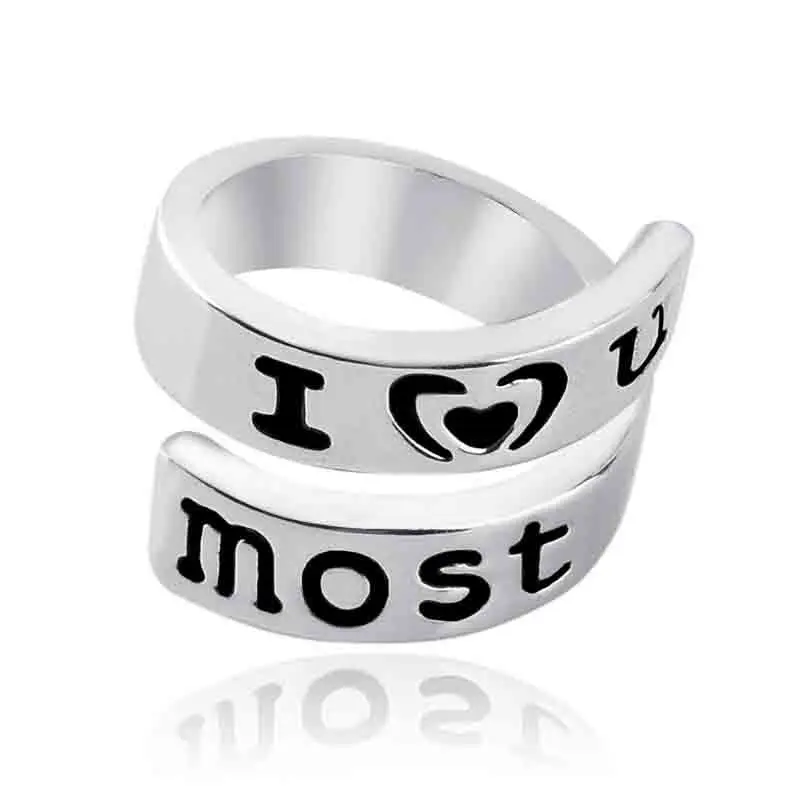 Европа и Америка аксессуары для пар I LOVE You Most& Amp; More Heart Lettered пары кольцо
