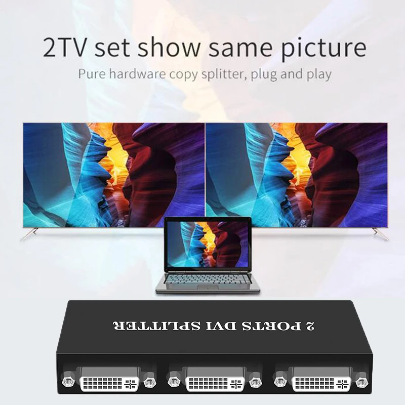 1x2/1x4 Port DVI Splitter 1 in 2 Out/ 1 in 4 Out Split 1 Video Signal to 2 /4 Displays with eu or us or uk or au power adapter