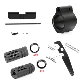 

.308.223 / 5.56 Compact Steel Muzzle Brake with Crush Washer. 1/2x28 Thread Outdoor Hunting Accessories