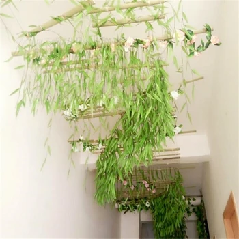 

Fake Willow Leaves Vines Artificial Vivid Vine Leaf Artificial Rattan Artificial Decorations Wedding Party Home Decor