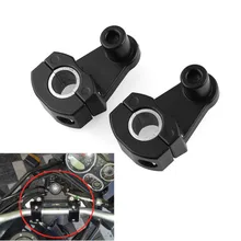 Черный Универсальный анодированный 2 дюймов поворотными мотоцикл образного руля для 22 мм/28 мм баров зажим подходит для Королевский Энфилд 650 близнецы