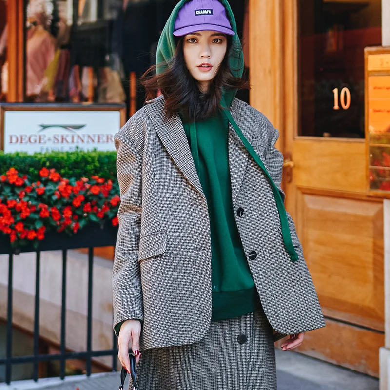 

V6680 Autumn Origional Design New Style Western Style Street Large Size Dress Versatile Coat Linen Flower Color Small Suit