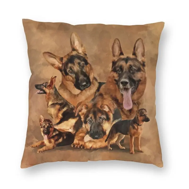 

Kawaii German Shepherd Dog Pillowcover Home Decor Pet Lover Owner Cushions Throw Pillow for Living Room Double-sided Printing