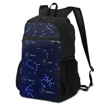 

Twelve Constellations Sky Lightweight Packable Backpack Foldable ultralight Folding Handy Travel Daypack for men women OLN