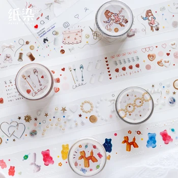 

Cute Sweet Strawberry Bullet Journal Transparent Washi Tape Adhesive Tape DIY Scrapbooking Sticker Label PET Masking Tape