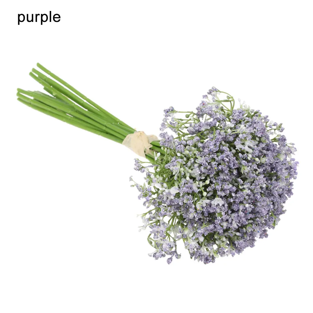 purple 16 шт./компл. Младенцы дыхание Искусственные цветы Гипсофила», «сделай сам» с цветочным рисунком букеты для свадьбы, свадебные домашний сад вечерние украшения - Цвет: purple