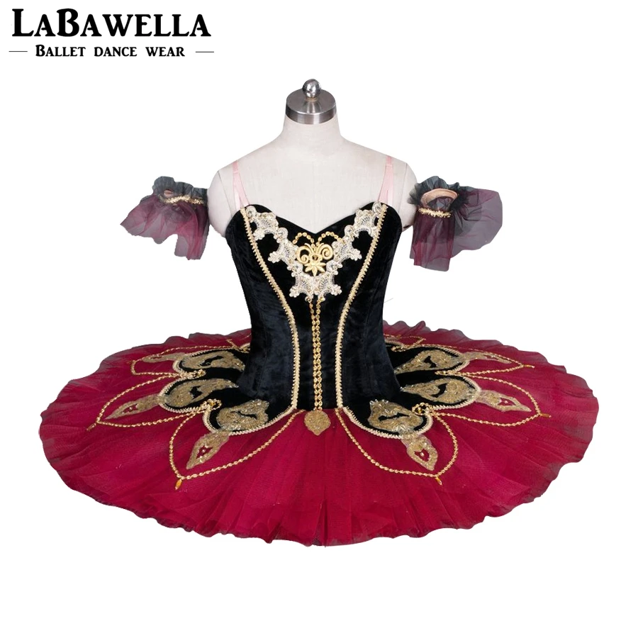Black Red La Esmeralda Professional Tutu BT8936B  Girls classical Ballet Tutu Stage Costume Adult Performance Pancake Tutus