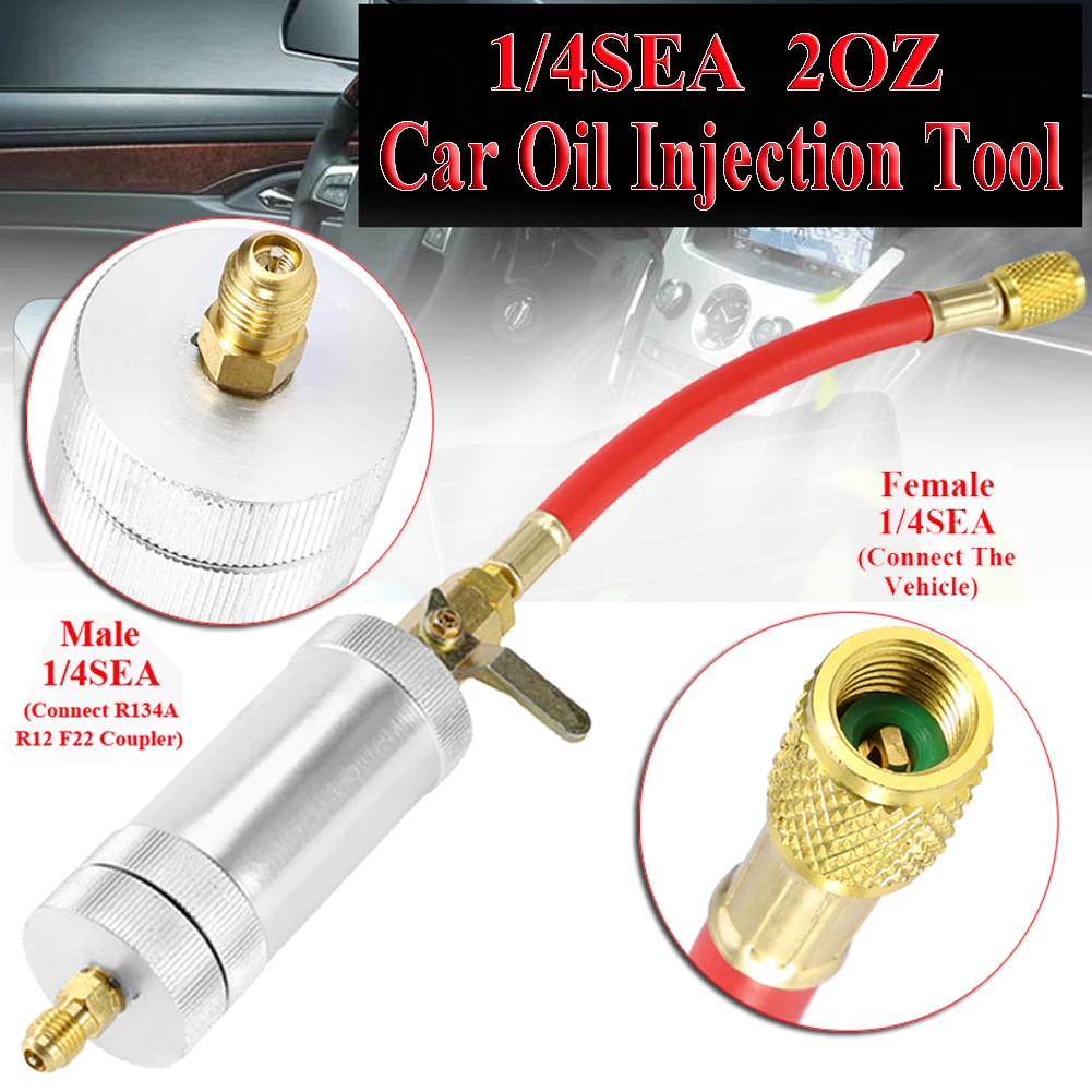 

Durable R134A R12 R22 Air Conditioning Car Oil Injection Tool Coolant Filler Tube Pipe Auto Injector Part Tools Car Accessories