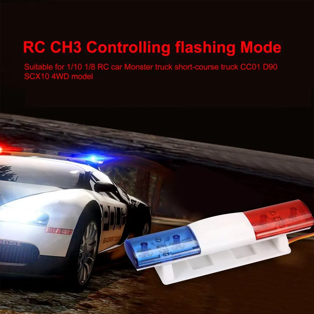Горячие RC автомобильные аксессуары светодиодный полицейский флэш-светильник тревожный светильник для 1/10 1/8 HSP Traxxas TAMIYA CC01 осевой SCX10 D90 модель автомобиля
