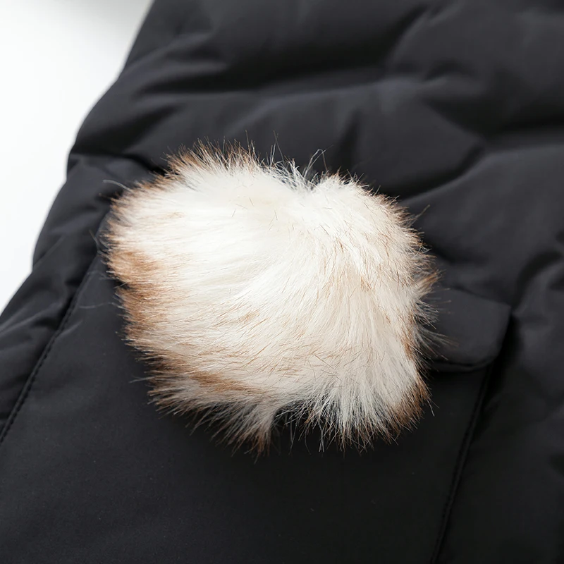 Детская куртка-пуховик для девочек; Длинная осенне-зимняя коллекция года; Новая Детская куртка с капюшоном в Корейском стиле