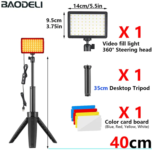 LED Video Light Panel Photography Lighting Photo Studio Lamp Kit 2 Pack