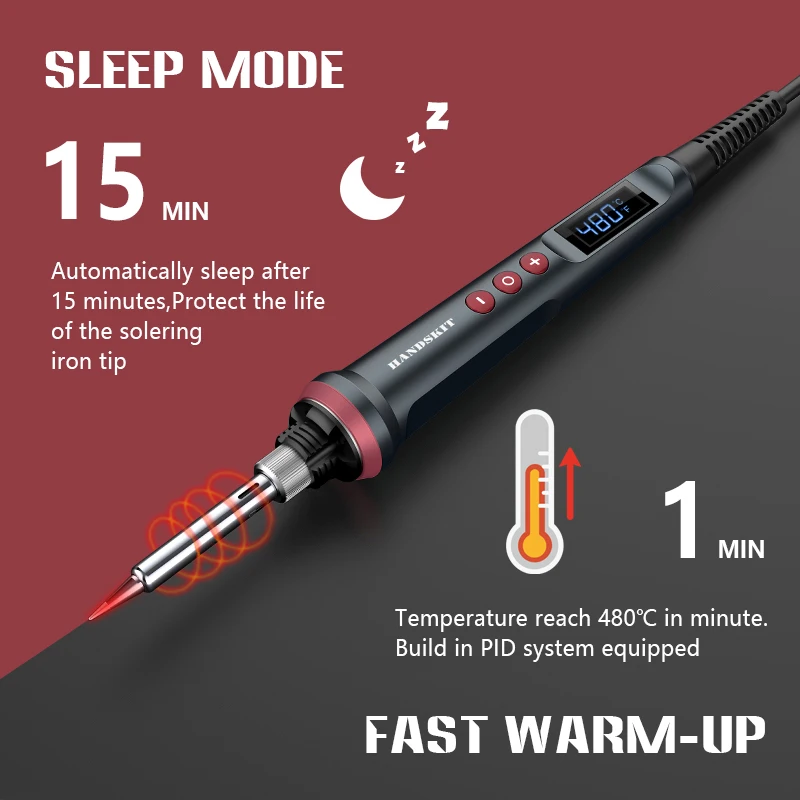 200W Soldering Iron Protable Digital Temp Adjustment Welding Tools