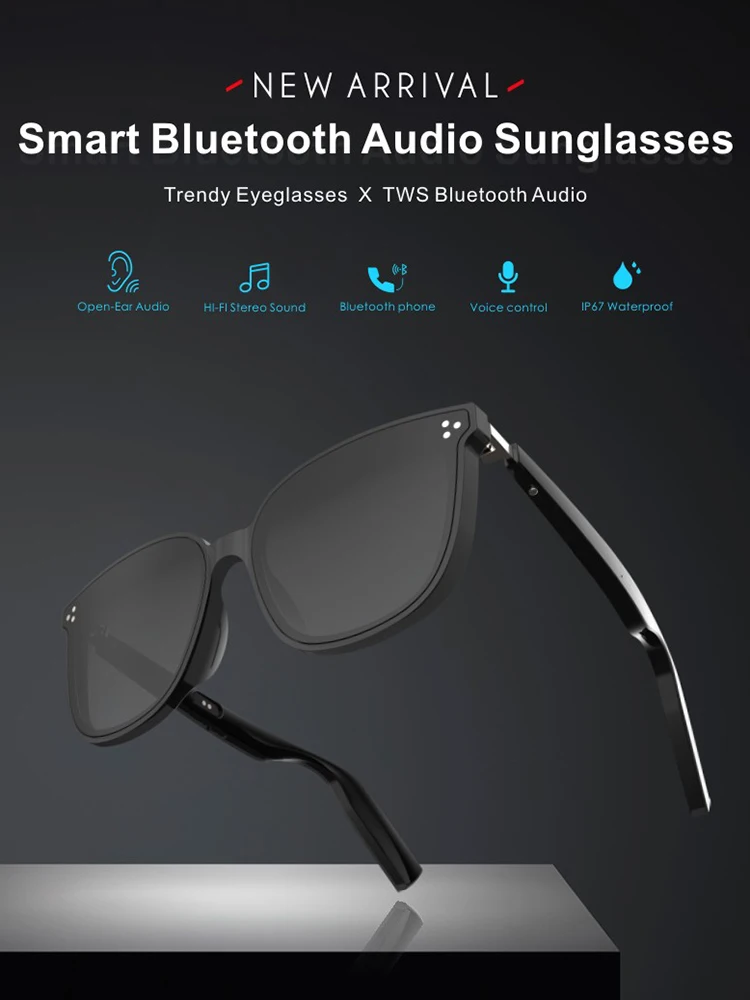 Bluetooth 5.0 Smart Glasses IP67 Waterproof TWS