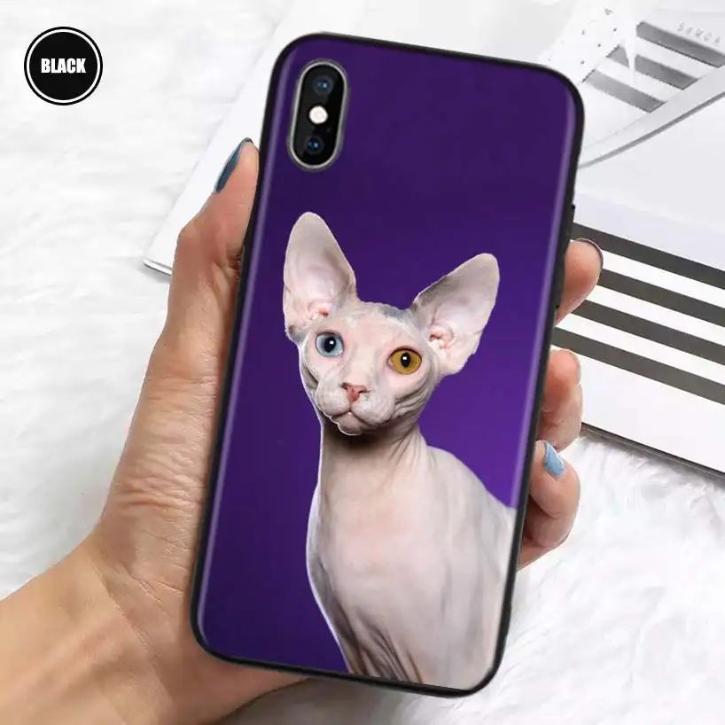 Lavaza Sphynx Sphinx Cat Silicone Case Coque For iPhone 11 Pro Max 12 Mini 13 X XS XR 7 8 6 6S Plus 5 SE Phone Shell Cover Funda