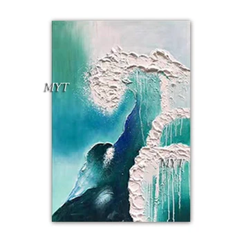 

100% Hand Painted Sea Wave Artwork Art Wall Handmade Picture Oil Painting On Canvas For Living Room Home Decor Unframed