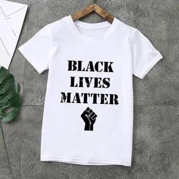 

CDJLFH Girl Clothes Black Lives Matter Fashion Harajuku Print Girls Tshirt Casual T Shirt Boys New Summer White Boy Tshirts Kids