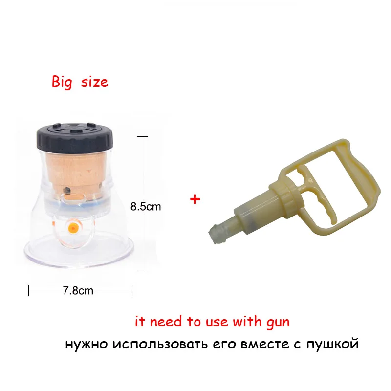 SHARE HO Moxibustion Acupuntura Points анти-сломанные вакуумные банки с сжиганием Moxa Artemisia Heating Therapy китайские Банки - Цвет: Big With gun