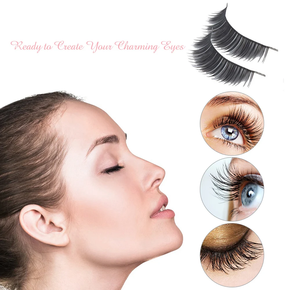 10 Pairs False Eyelashes Pure Hand-made Thick Long Voluminous Fake Lashes Eye Make Up Tools for Women