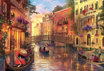 

JMINE Div 5D Sunset Venice city Bridge Full Diamond Painting cross stitch kits art High Quality Scenic 3D paint by diamonds