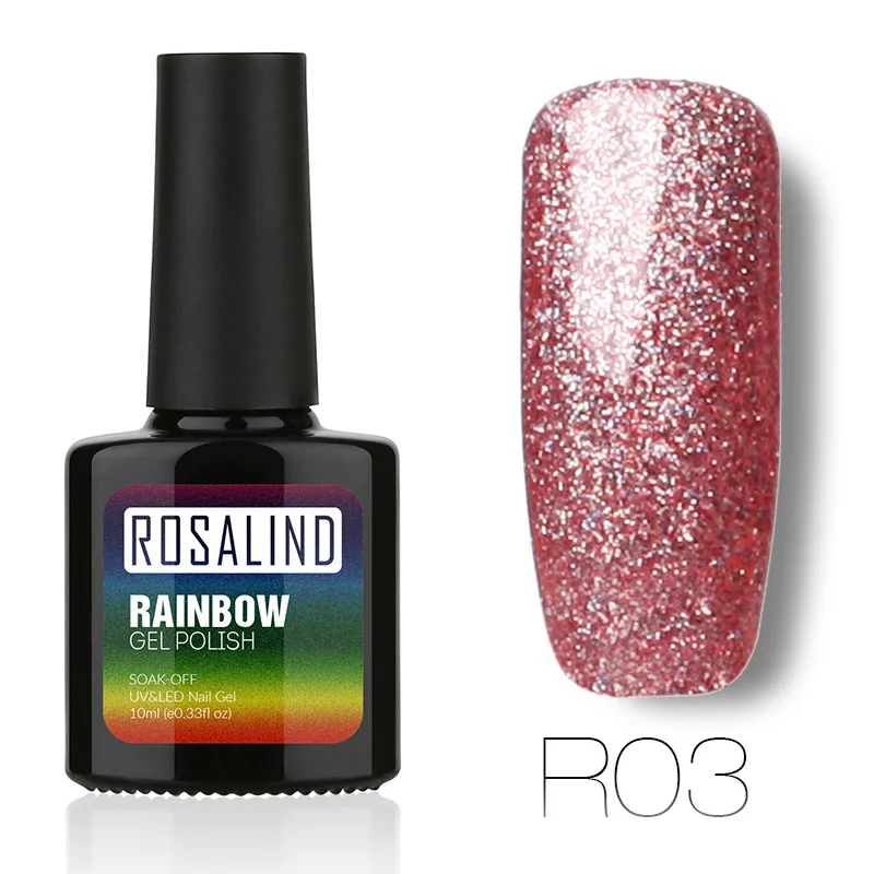 Glass R03 ROSALIND Гель-лак для ногтей Гибридный гель УФ-лак для маникюра впитывающий Полупостоянный лак 10 мл Лак для ногтей верхнее Базовое покрытие лак - Цвет: Glass R03