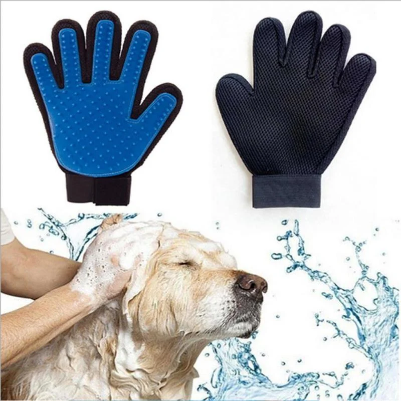Dog Cat Massage Grooming Gloves Shower Bathing Paw Cleaner Hair Remover Brush Deshedding Cleaning