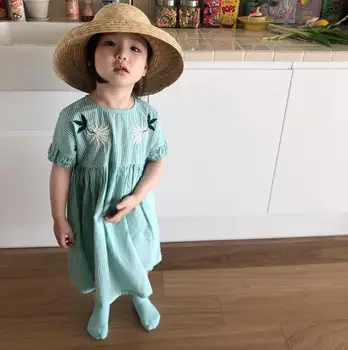 

2020 New Girls Striped Dress Fashion Summer Girls Dresses 1-7 Years QH375