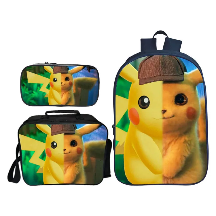 Новое поступление, 3 шт./компл., школьный рюкзак Pokken Tournament для детей, повседневные школьные ранцы для мальчиков и девочек, подарок Mochila - Цвет: same as picture