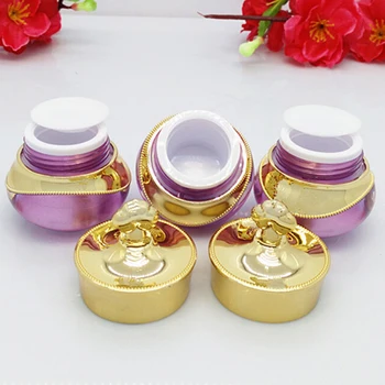 

1Pc Crown Shape Plastic Refillable Bottle Empty Pot Bottle Makeup Jar Travel Face Cream Lotion Cosmetic Container 5g/10g