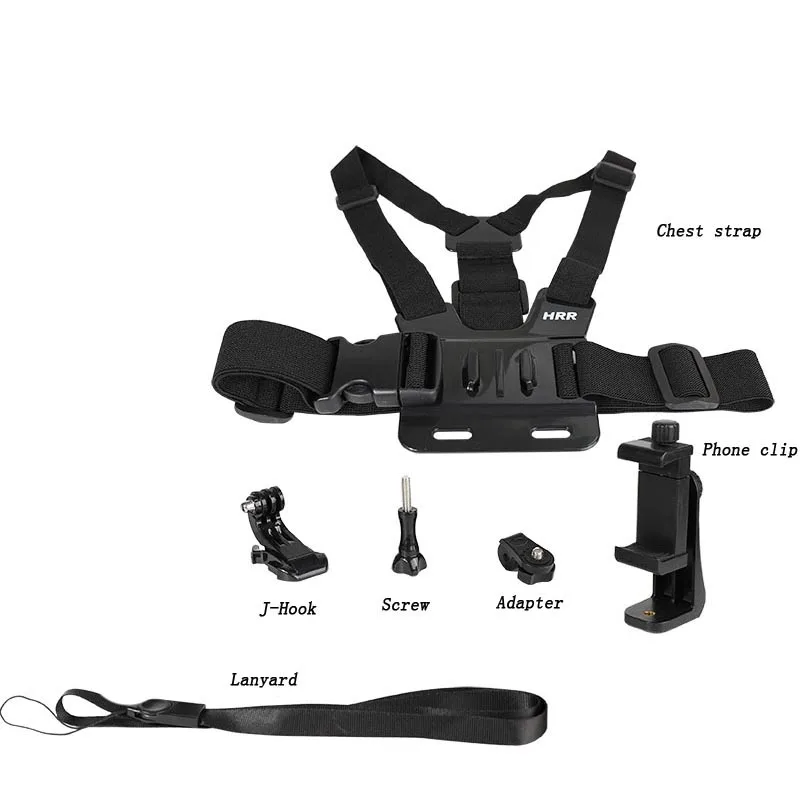Нагрудный ремень для мобильного телефона, чехол для телефона с зажимом для экшн-камеры POV для GoPro Xiaomi huawei samsung iPhone Plus и т. д - Цвет: No extension arm