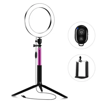 

Andoer 8 inch 20cm USB Ring Light Tabletop Shooting Annular Lamp Makeup Light for Video Youtube Tripod Phone Holder Photography