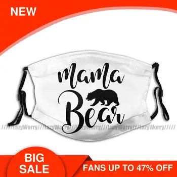 

Bear Mouth Face Mask Mama Bear Black And White Facial Mask with Filters Funny for Adult Fashion Mask