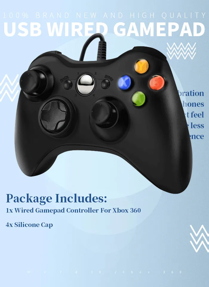 GTIPPOR USB проводной геймпад для Xbox 360 контроллер Джойстик для официальный Microsoft PC контроллер для Windows 7 8 10