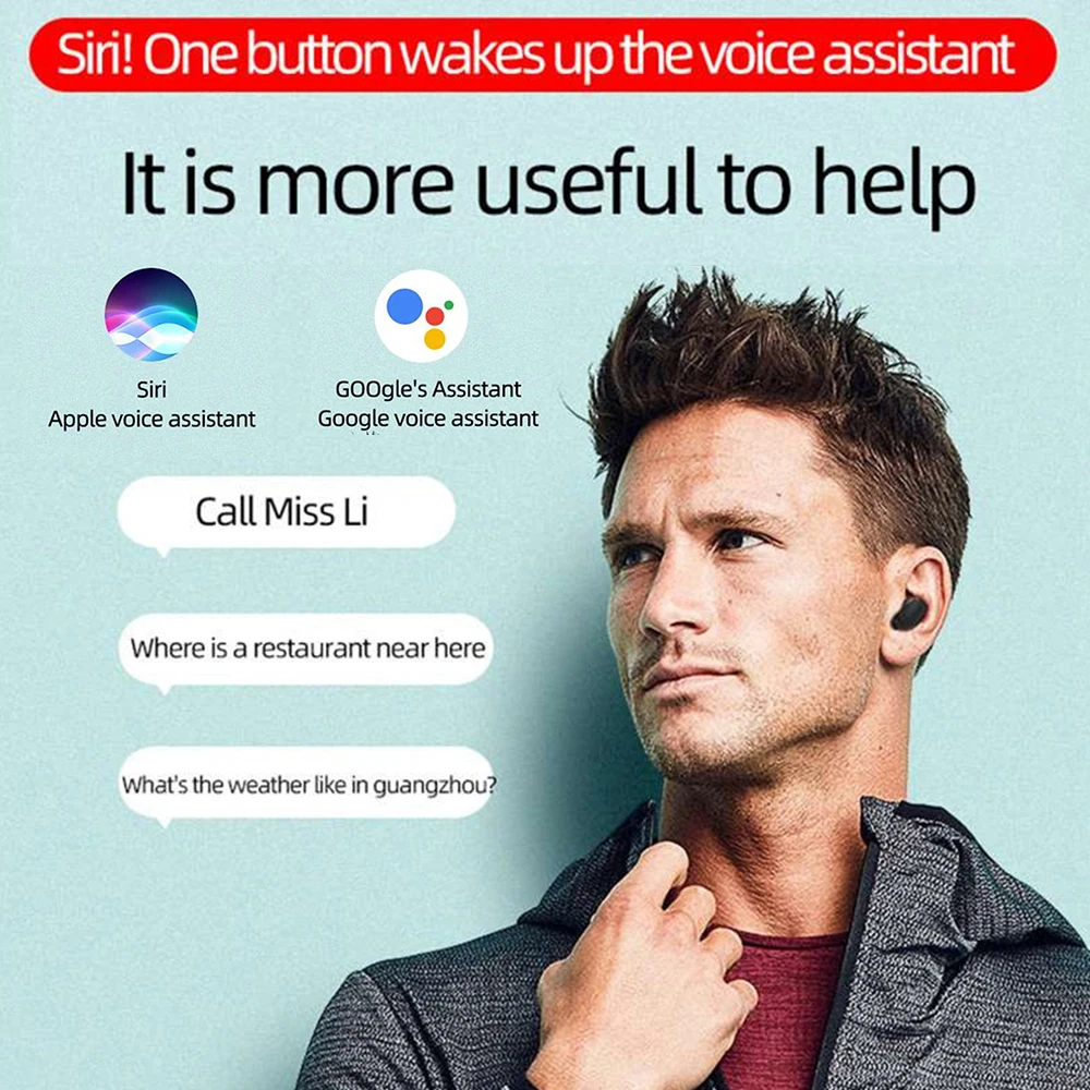 Bluetooth Earphone Wireless Earbuds 5 0 TWS Earphone Noise Cancelling Mic For Xiaomi iPhone Huawei Samsung Mobile Game Headset