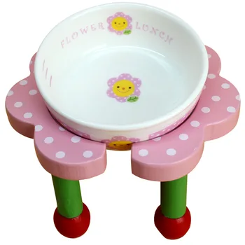 

Pet Bowl Support Cute Pet Dog Ceramic Bowl Bracket Wooden Material Pet Dog Dining Table 17.5cm X 8.5cm Multicolor Sent At Random