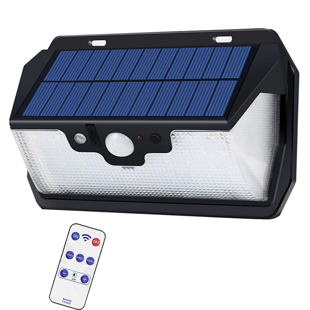 KDL Led-Солнечный-сад-настенный светильник датчик движения-уличные Водонепроницаемые 3 боковых освещения 55 Led новейший Ip65