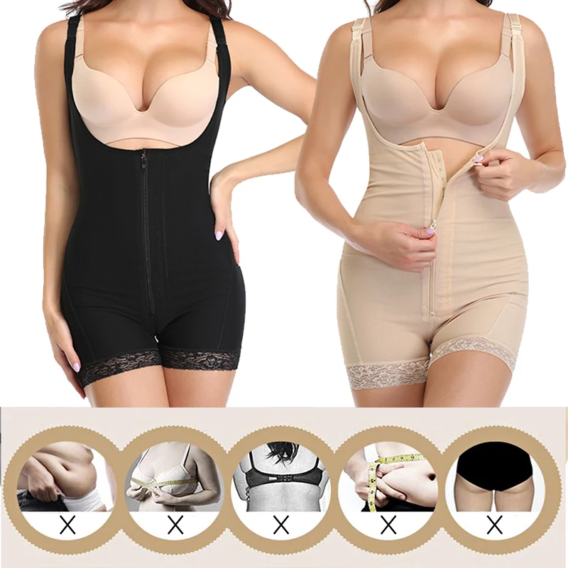 Magic Full Body Shaper Latex Women Waist trainer Clip And Zip Slimming Bodysuit With Butt Lifter Tummy Trimmer Compression