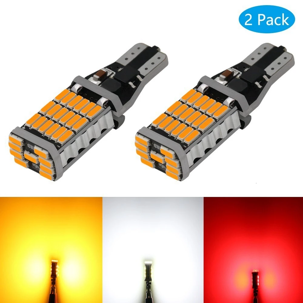 2 шт. 921 912 W16W T15 45SMD чипсеты светодиодный Canbus безотказные лампы для резервного копирования заднего хода 1000 люмен 6000k Ксеноновые белые