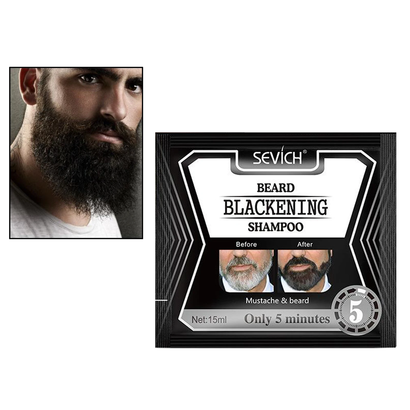 1 pc Beard Coloring Darkening Dye Shampoo Gradually Colors Mustache(15ml) 1 pc Beard Coloring Darkening Dye Shampoo Gradually Colors Mustache(15ml)