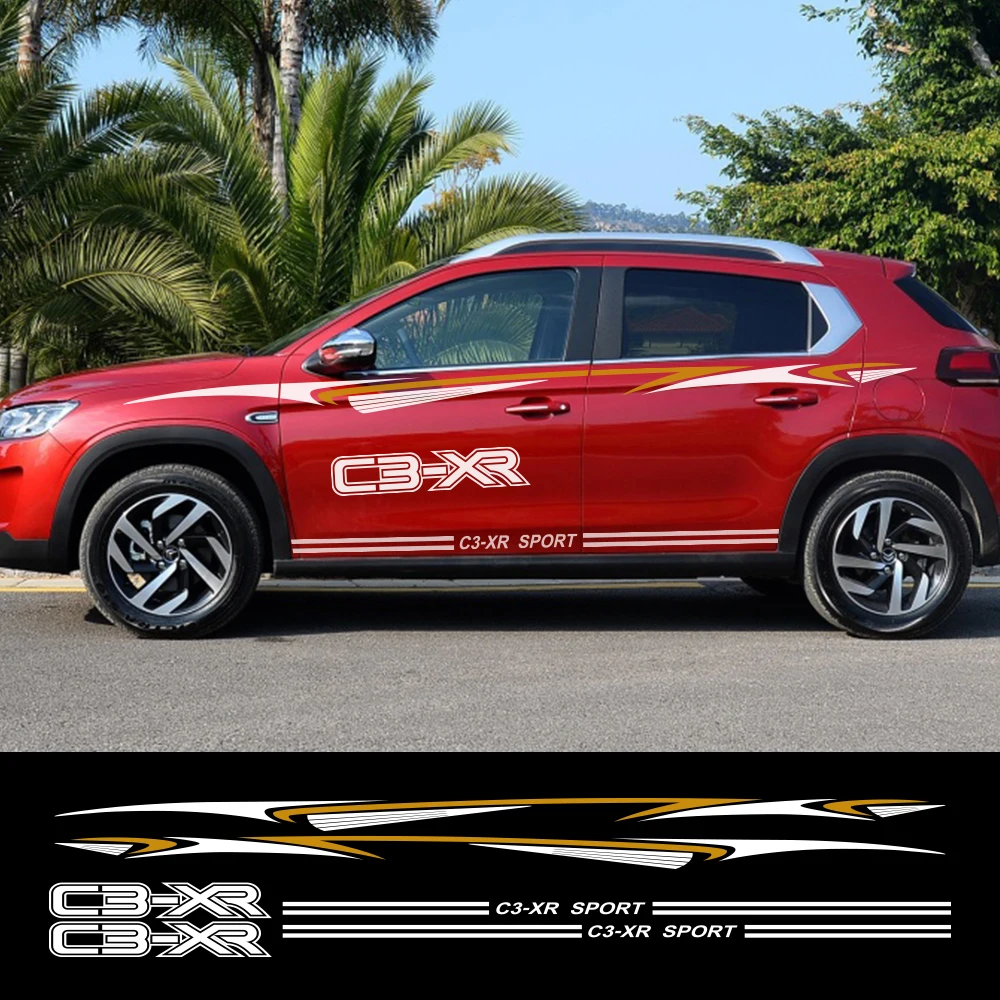 2 шт. наклейки на боковые двери автомобиля для Citroen C3-XR виниловая пленка авто спортивные наклейки светоотражающие украшение Стайлинг Тюнинг автомобиля аксессуары