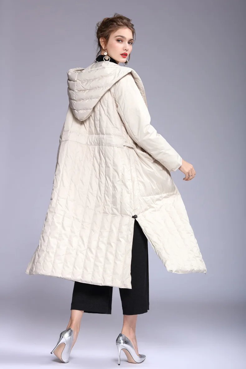 Autumn New Style Hooded Design Casual Winter Coat Mid-length Entity off Season Down Jacket Women's