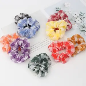 Por bolsa 1020 Uds bandas para el pelo con estampado de flores brillantes Gomas para el pelo con diseño de flores para niña 
