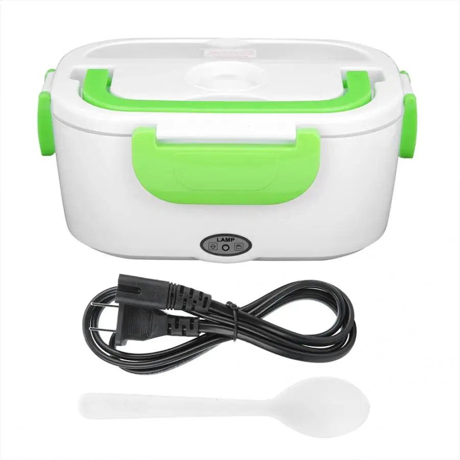 Heated Food Containers Double Layer Electric Heated Lunch Box Home Food Rice Container Warmer Food Heater