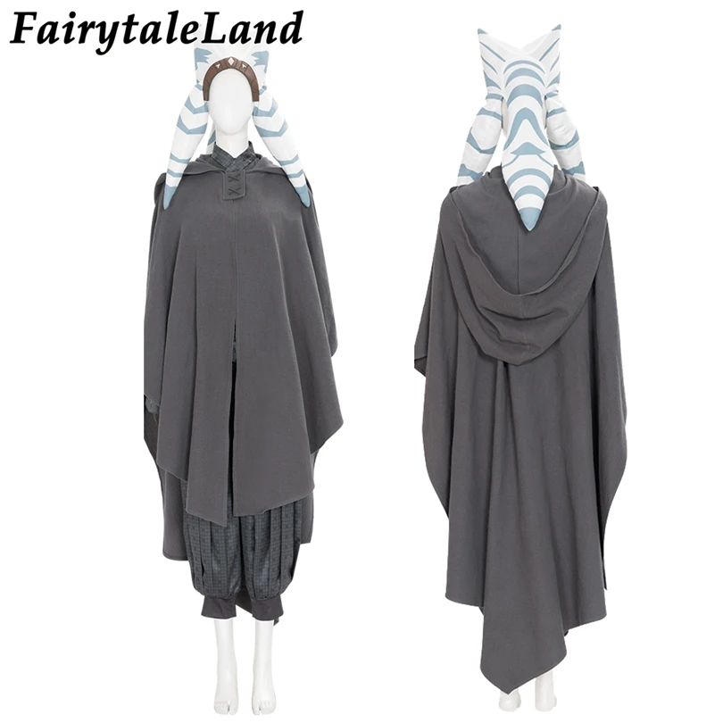 

Halloween Superhero Cosplay Costume Ahsoka Role-playing Outfit With Hat Fancy Carnival Party Clothes
