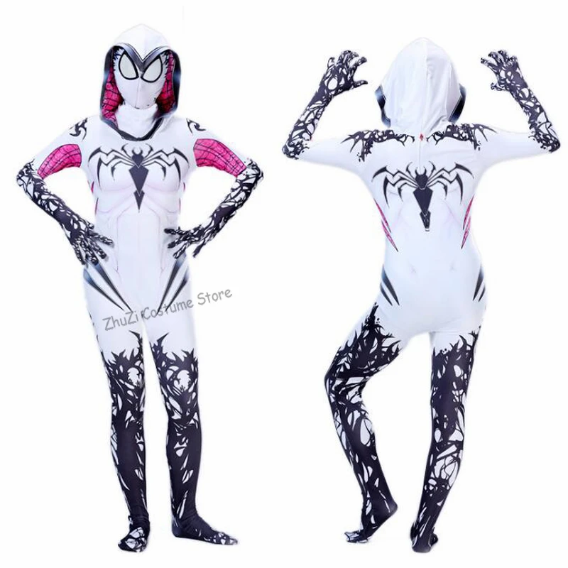 Костюм Venom для девочек Женщины zentai Venom костюм симбиота для Карнавальный костюм для костюмированой вечеринки на Хэллоуин
