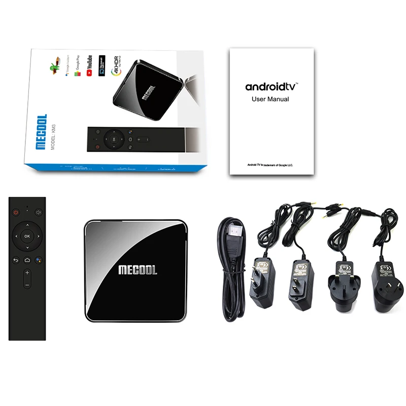 ТВ-приставка MECOOL KM3 A Android 9,0, 4 ГБ, 64 ГБ, 128 ГБ, Amlogic S905X2, 4 K, 5G, двойная Wi-Fi приставка, смарт-медиаплеер