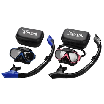 

Yon Sub 2 Pcs Professional Diving Mask Snorkel Anti-Fog Goggles Glasses Set Swimming Equipment Snorkel Breathing Tube Eye Protec