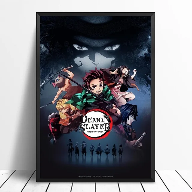 Demon Slayer kimetsu no yaiba аниме плакат печать на холсте домашний декор настенные художественные картины без рамки - Цвет: C