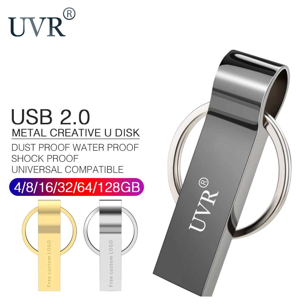 Usb флеш-накопитель 32 ГБ USB 2,0 металлическая usb-флешка 4 ГБ 8 ГБ 16 ГБ флеш-накопитель карта памяти 64 Гб Флешка для ключей 128 ГБ печать логотипа
