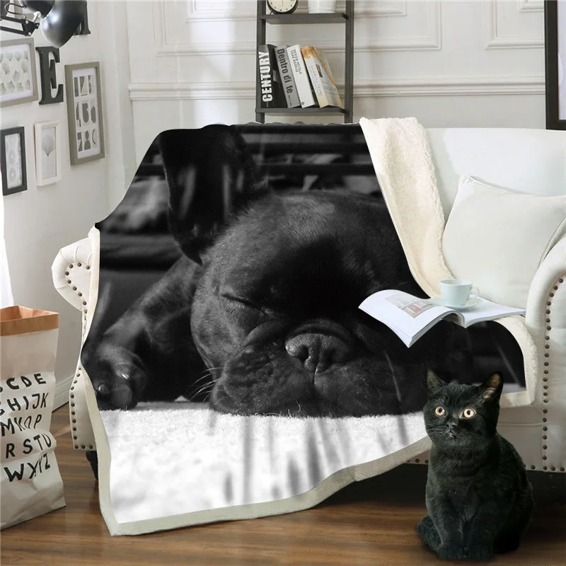 Кот, Слон серии 3D печатных двойной утолщаются хлопок плюшевые одеяла, диваны покрытые одеяла, Сиеста одеяла, квадратные одеяла